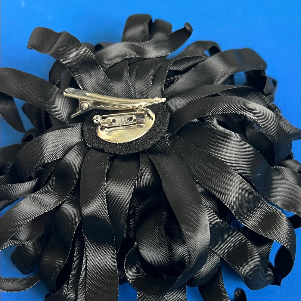 Hand Crafted Black Ribbon Flower Accessory - Picture 4 of 4